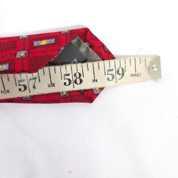 Robert Talbott Red Geometric Silk Tie 4" x 59" Made In USA - Picture 6 of 6